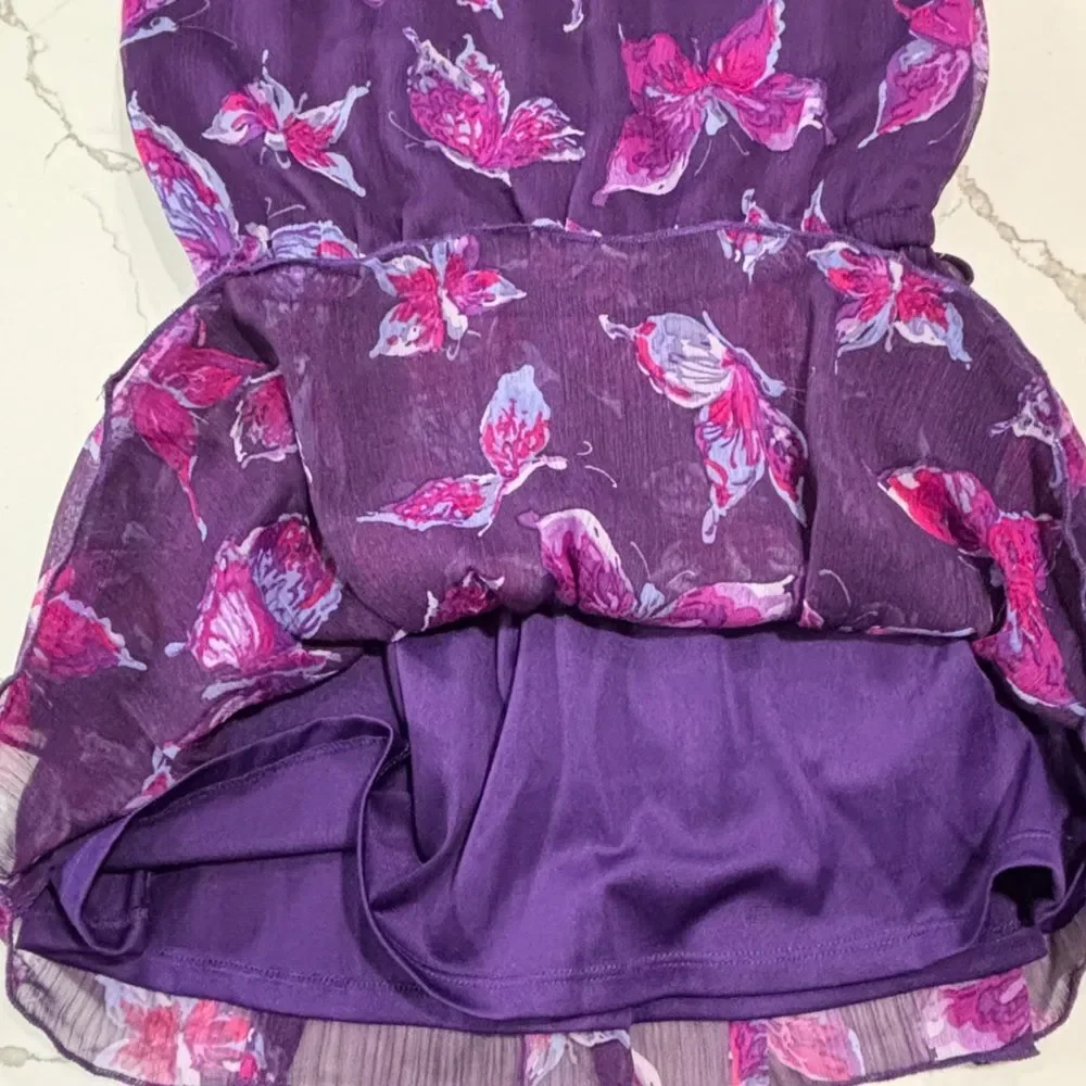The Children’s Place | Purple Pink Girls Sheer BUTTERFLY Summer Dress Size 8